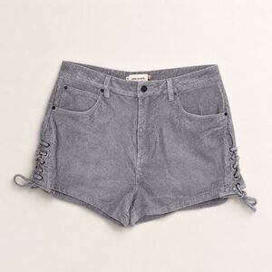 Honor The Gift Womens XL Stone Gray Corduroy Lace Up Side Shorts 100% Cotton